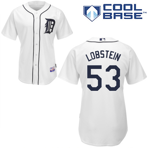 Kyle Lobstein #53 MLB Jersey-Detroit Tigers Men's Authentic Home White Cool Base Baseball Jersey